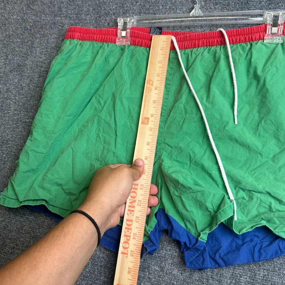 Vintage Polo Sport Swim Trunks Mens Large‎ Green Colorblock 90s 4